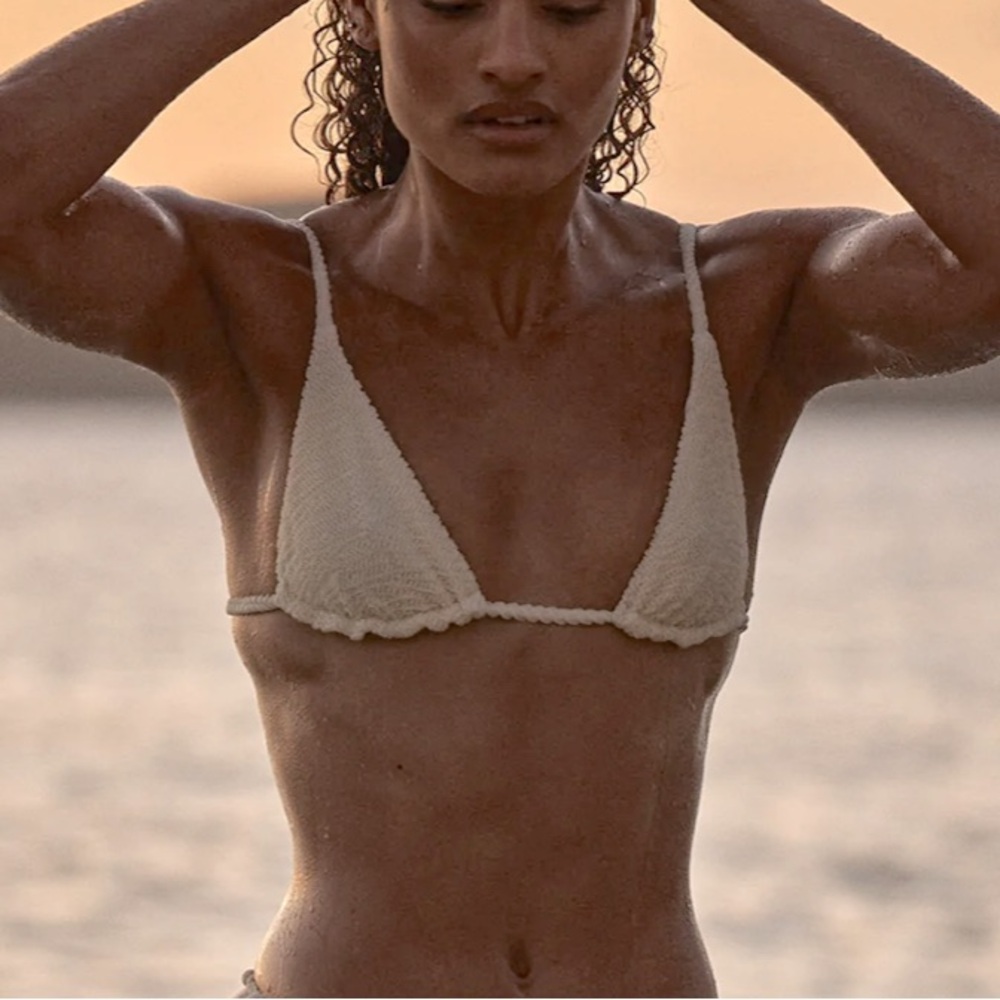 Monday Swimwear Cream Triangle Bikini Top